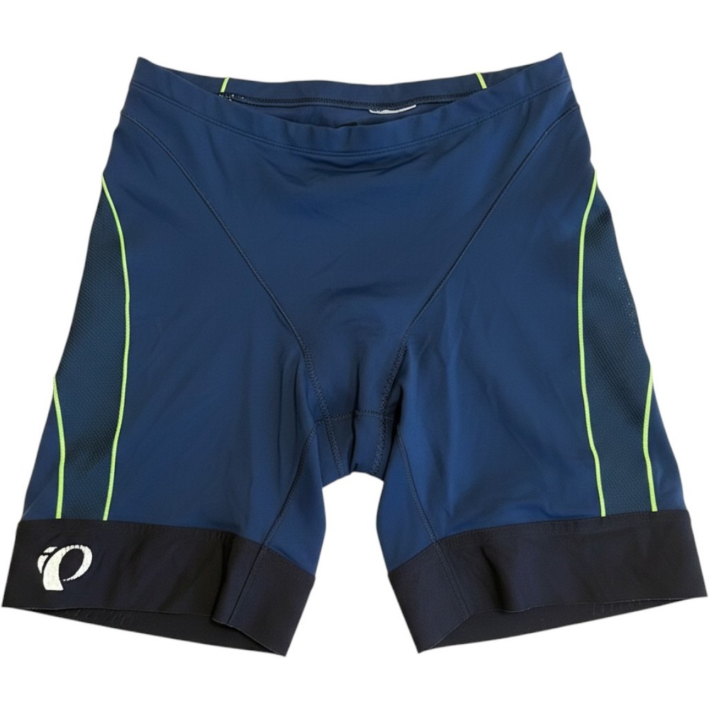 Pearl Izumi Mens XL Padded Cycling Shorts Navy Blue Lime Green Accents Chamois